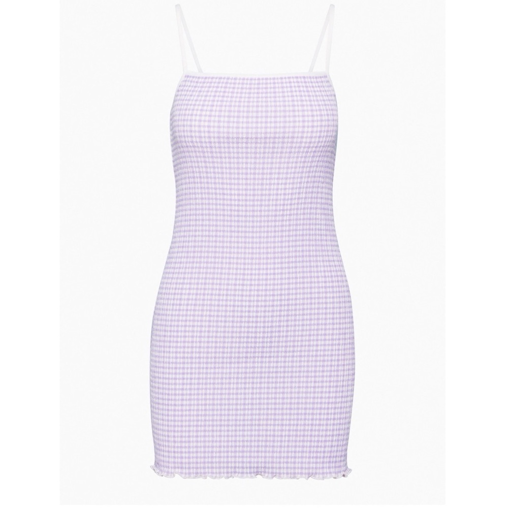 Aritzia Lavender Checkered Mini Dress